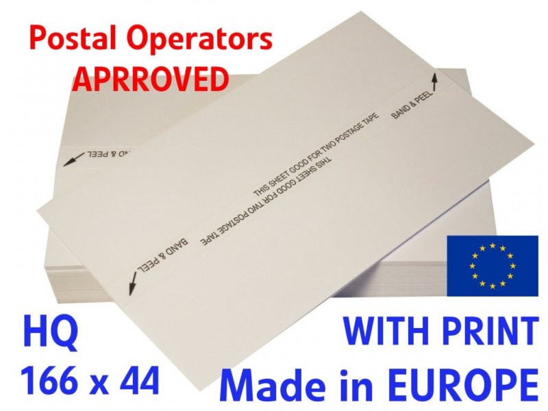 Etykiety paski do frankownic 166x44 1000 szt. Podwójne