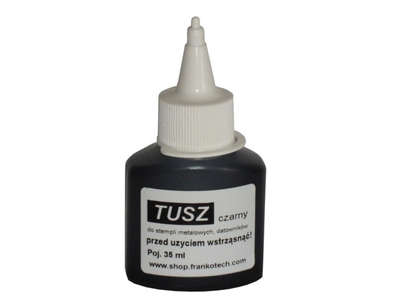 Tusz czarny olejowy do stempli metalowych 35ml.