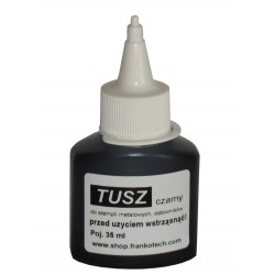 Tusz czarny olejowy do stempli metalowych 35ml.