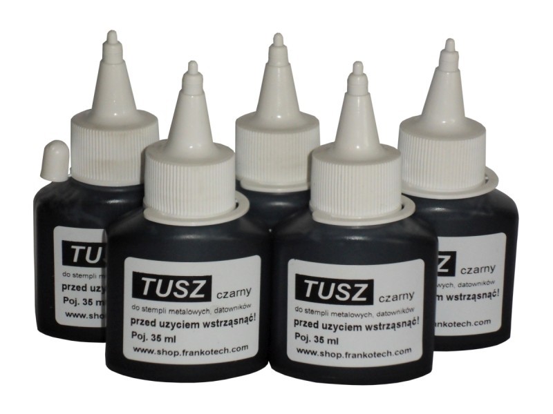 5 SZTUK Tusz do stempli metalowych czarny olejowy