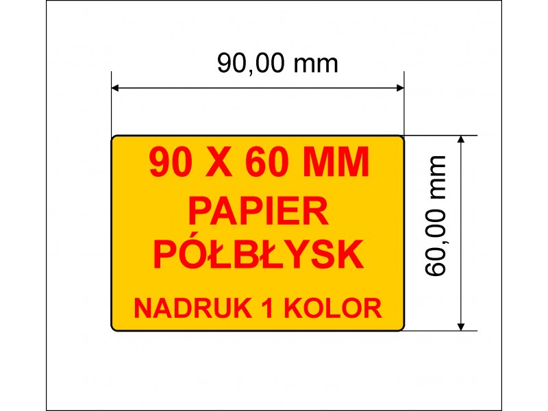 Etykiety z nadrukiem 90x60 1 kolor 10.000
