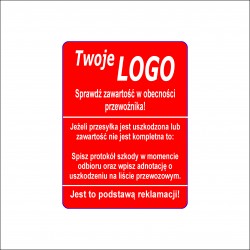 Naklejki SPRAWDŹ ZAWARTOŚĆ 10.000 szt.