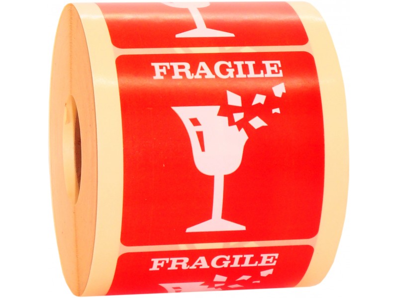 Etykiety FRAGILE ostrożnie szkło 1000