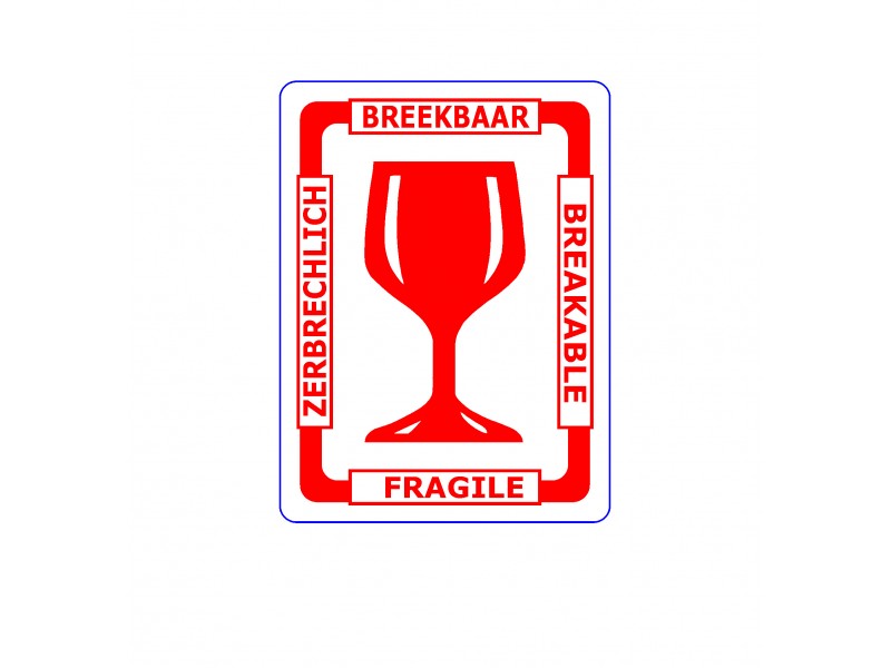 Etykiety samoprzylepne FRAGILE Wielojęzykowe Międzynarodowe 80 x 107 10.000 szt.